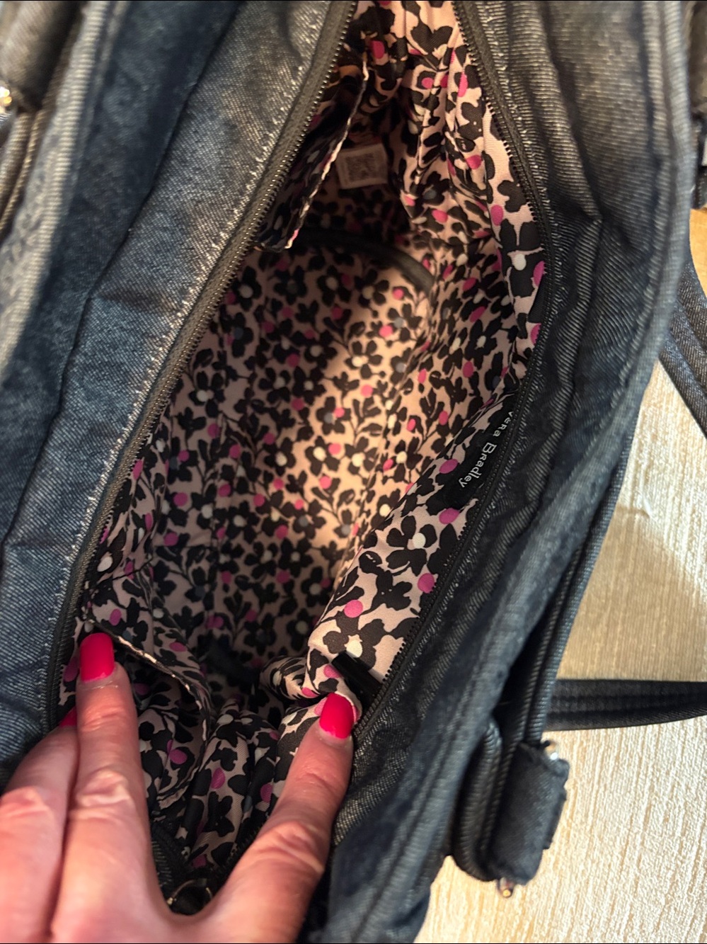 Vera Bradley Black Quilted Shoulder Tote - Picture 10 of 12